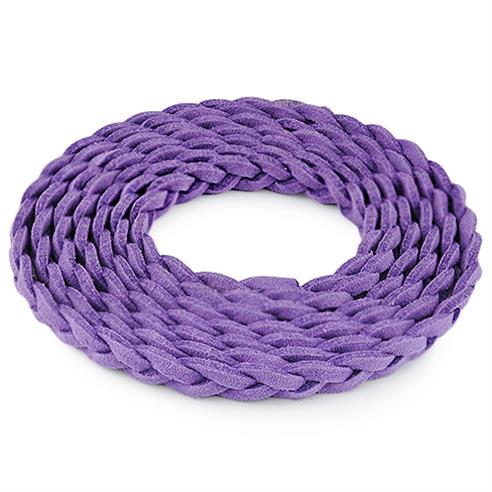 Rzemień zamszowy pleciony 6mm / ekologiczny / fioletowy / 5m-6042