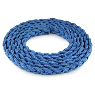 Rzemień zamszowy pleciony 6mm / ekologiczny / niebieski / 5m-6060