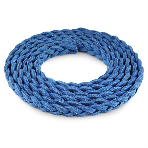 Rzemień zamszowy pleciony 6mm / ekologiczny / niebieski / 5m-6060