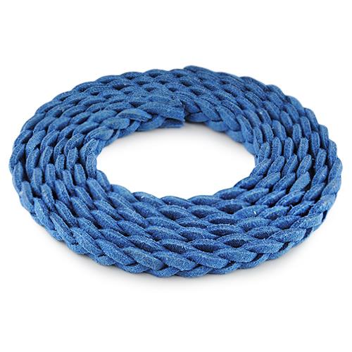 Rzemień zamszowy pleciony 6mm / ekologiczny / niebieski / 5m-6060