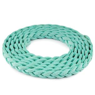 Rzemień zamszowy pleciony 6mm / ekologiczny / miętowy / 5m-6061