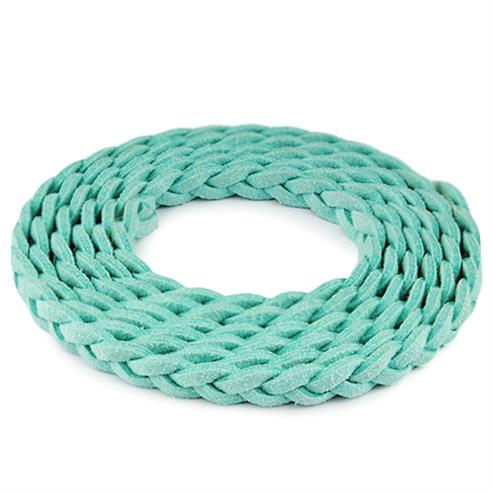 Rzemień zamszowy pleciony 6mm / ekologiczny / miętowy / 5m-6061