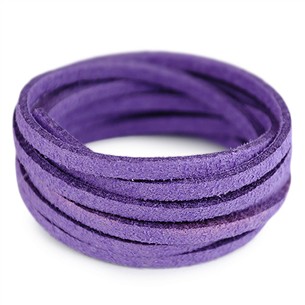 Rzemień płaski zamszowy 3mm / ekologiczny / fioletowy, wrzosowy / 5m-13326