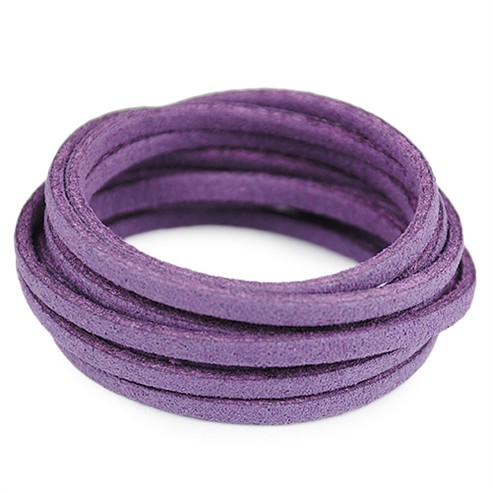 Rzemień zamszowy płaski 3mm / ekologiczny / fioletowy / 5m-13328