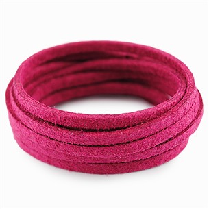 Rzemień zamszowy płaski 3mm / ekologiczny / c.różowy / 5m-6088