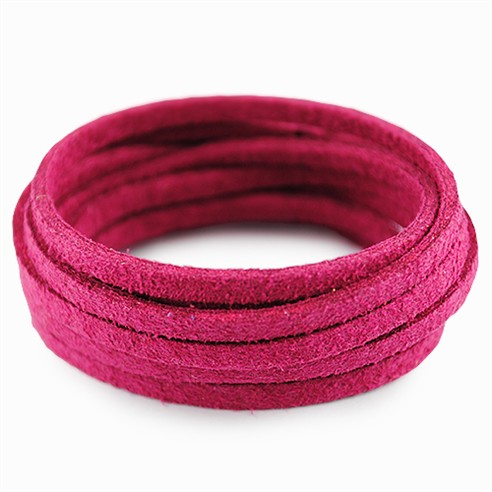 Rzemień zamszowy płaski 3mm / ekologiczny / c.różowy / 5m-6088