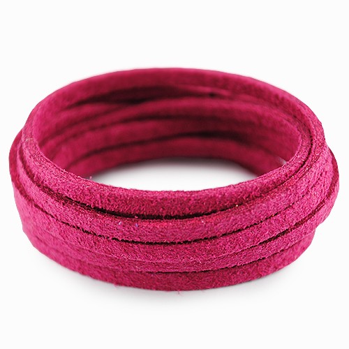 Rzemień zamszowy płaski 3mm / ekologiczny / c.różowy / 5m-6088