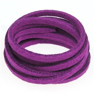 Rzemień zamszowy płaski 3mm / ekologiczny / fioletowy róż / 5m-6738