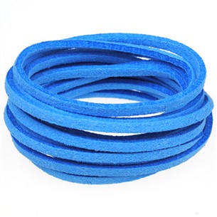 Rzemień zamszowy płaski 3mm / ekologiczny / niebieski / 5m-7152