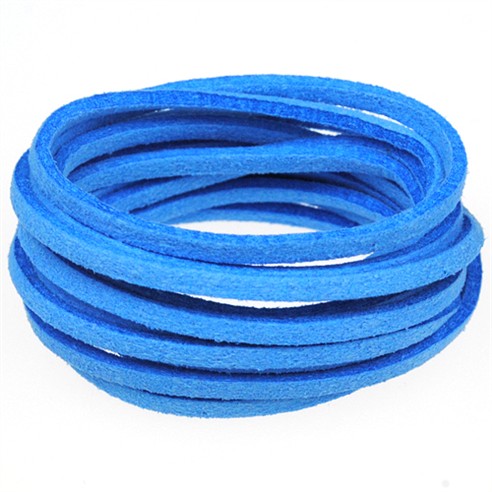 Rzemień zamszowy płaski 3mm / ekologiczny / niebieski / 5m-7152