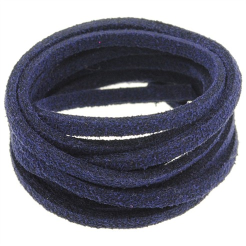 Rzemień zamszowy płaski 3mm / ekologiczny / c.granatowy / 5m-8605