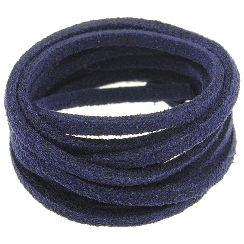 Rzemień zamszowy płaski 3mm / ekologiczny / c.granatowy / 5m-8605