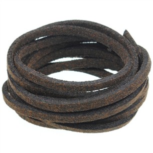 Rzemień zamszowy płaski 3mm / ekologiczny / brązowy / 5m-8606