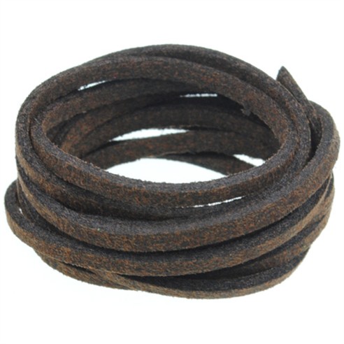 Rzemień zamszowy płaski 3mm / ekologiczny / brązowy / 5m-8606