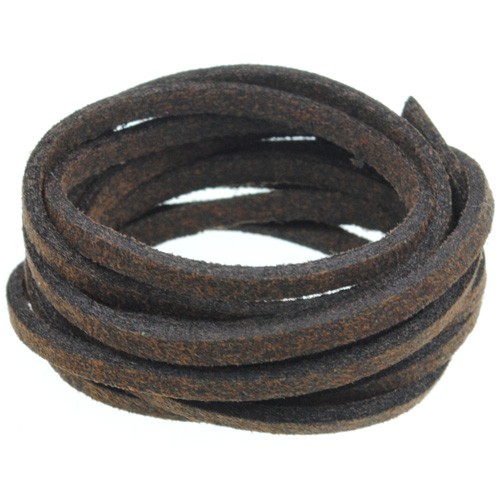 Rzemień zamszowy płaski 3mm / ekologiczny / brązowy / 5m-8606