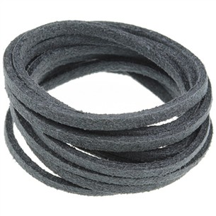 Rzemień zamszowy płaski 3mm / ekologiczny / c.szary / 5m-8607