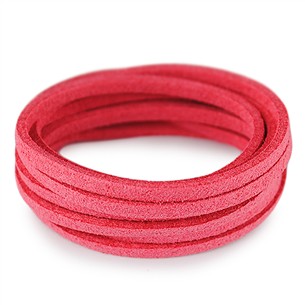 Rzemień zamszowy płaski 3mm / ekologiczny / koralowy / 5m-6089