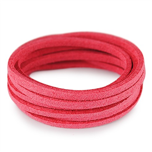 Rzemień zamszowy płaski 3mm / ekologiczny / koralowy / 5m-6089