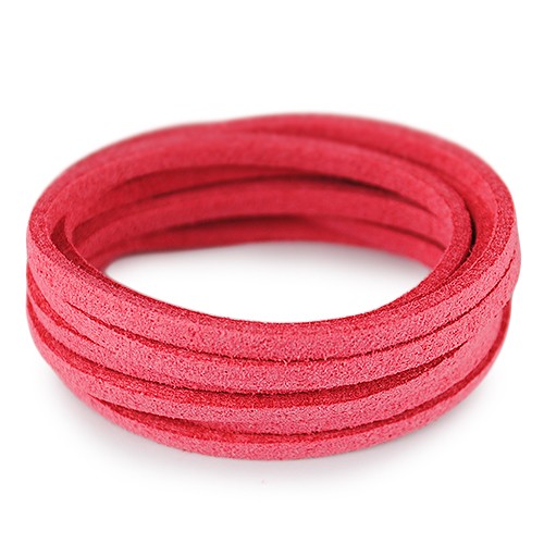 Rzemień zamszowy płaski 3mm / ekologiczny / koralowy / 5m-6089