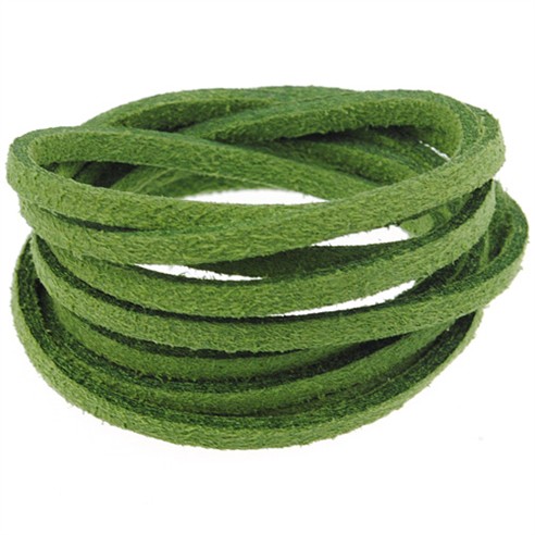 Rzemień zamszowy płaski 3mm / ekologiczny / c.zielony / 5m-8602