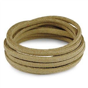 Rzemień płaski zamszowy 3mm / ekologiczny / brązowy, beżowy / 5m-6076