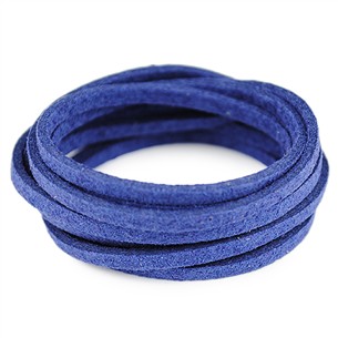 Rzemień zamszowy płaski 3mm / ekologiczny / niebieski, granatowy / 5m-6083