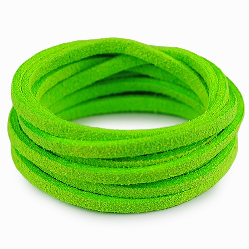 Rzemień zamszowy płaski 3mm / ekologiczny / j.zielony / 5m-6090