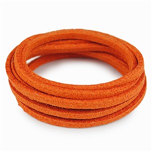 Rzemień zamszowy płaski 3mm / ekologiczny / c.pomarańczowy / 5m-6092