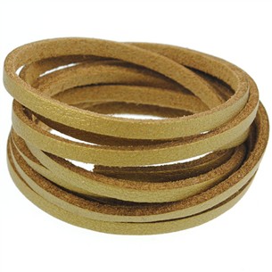 Rzemień zamszowy płaski 3mm / ekologiczny / złoty / 5m-8600