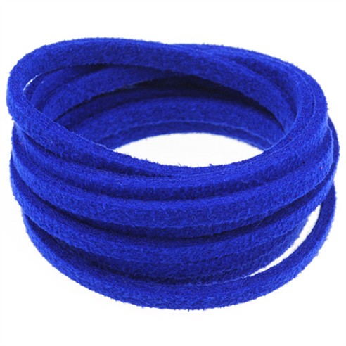 Rzemień zamszowy płaski 3mm / ekologiczny / granatowy / 5m-8613