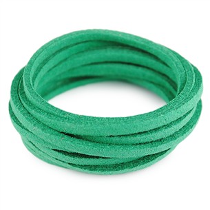 Rzemień zamszowy płaski 3mm / ekologiczny / zielony / 5m-6085