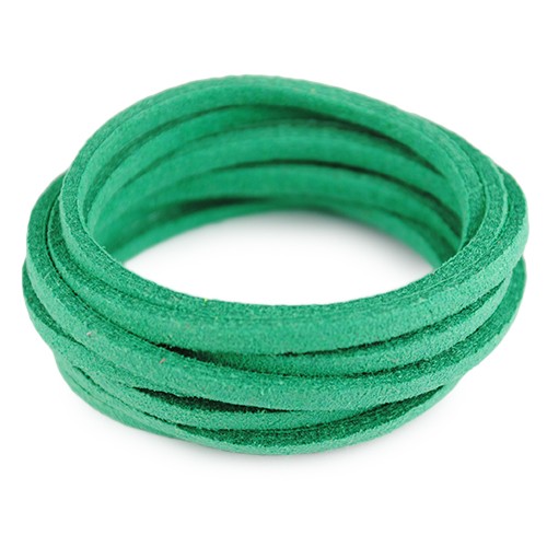 Rzemień zamszowy płaski 3mm / ekologiczny / zielony / 5m-6085