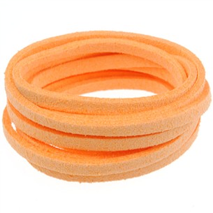 Rzemień zamszowy płaski 3mm / ekologiczny / pomarańczowy / 5m-8609