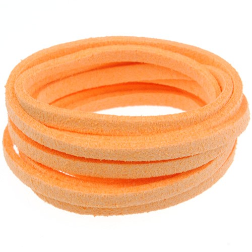 Rzemień zamszowy płaski 3mm / ekologiczny / pomarańczowy / 5m-8609