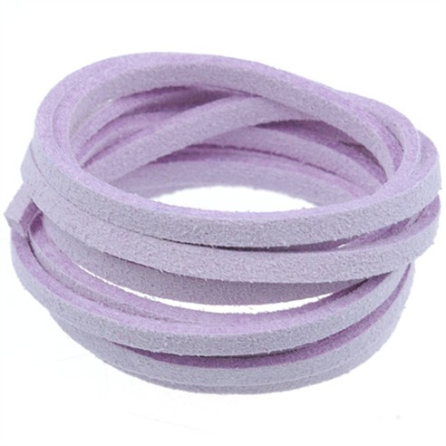 Rzemień zamszowy płaski 3mm / ekologiczny / j.fioletowy / 5m-8610