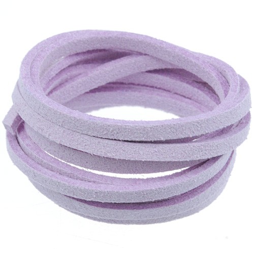 Rzemień zamszowy płaski 3mm / ekologiczny / j.fioletowy / 5m-8610