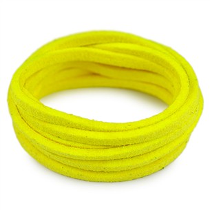 Rzemień płaski zamszowy 3mm / ekologiczny / żółty / 5m-6082