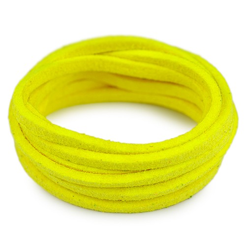 Rzemień płaski zamszowy 3mm / ekologiczny / żółty / 5m-6082