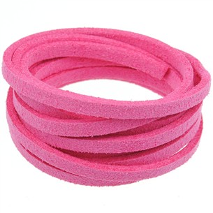 Rzemień zamszowy płaski 3mm / ekologiczny / różowy / 5m-8608