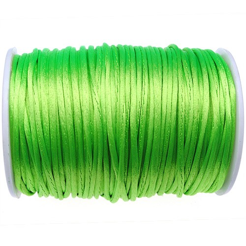 Sznurek satynowy z połyskiem 2.5mm / zielony / 10m-9358