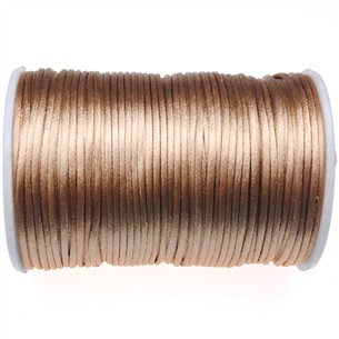 Sznurek satynowy z połyskiem 2.5mm / beżowy, brązowy / 10m-9359
