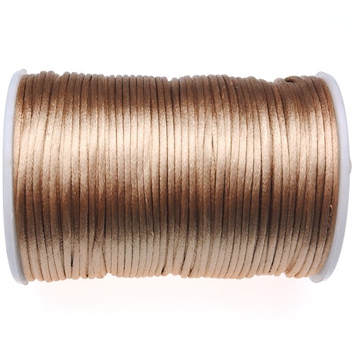 Sznurek satynowy z połyskiem 2.5mm / beżowy, brązowy / 10m-9359