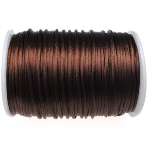 Sznurek satynowy z połyskiem 2.5mm / brązowy / 10m-9363