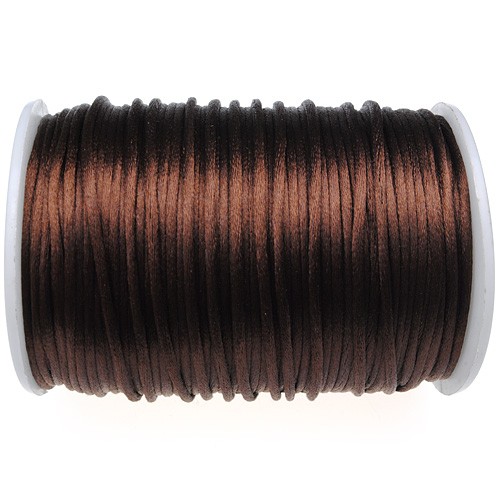 Sznurek satynowy z połyskiem 2.5mm / brązowy / 10m-9363