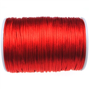 Sznurek satynowy z połyskiem 2.5mm / czerwony / 10m-9367