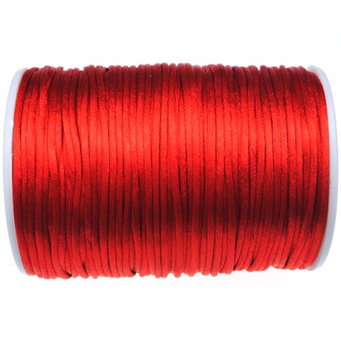 Sznurek satynowy z połyskiem 2.5mm / czerwony / 10m-9367