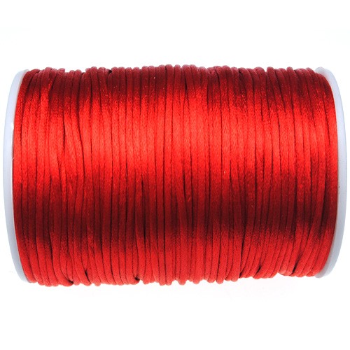 Sznurek satynowy z połyskiem 2.5mm / czerwony / 10m-9367