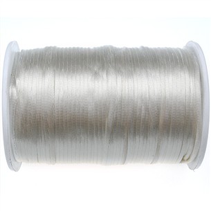 Sznurek satynowy z połyskiem 2.5mm / biały / 10m-9368