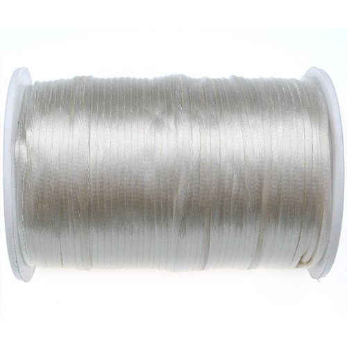Sznurek satynowy z połyskiem 2.5mm / biały / 10m-9368