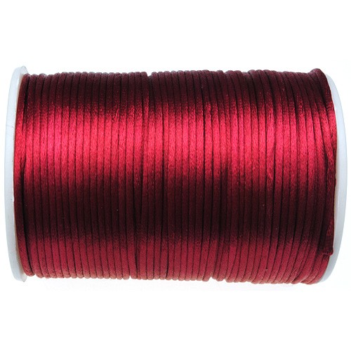 Sznurek satynowy z połyskiem 2.5mm / bordowy / 10m-9371